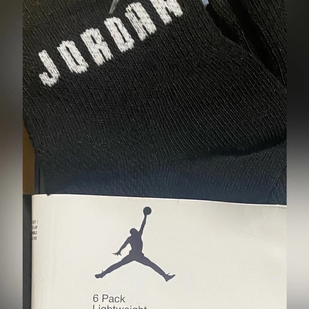 Nike Air Jordan Black Ankle Socks quarter cut basketball socks jumpman 6-pack